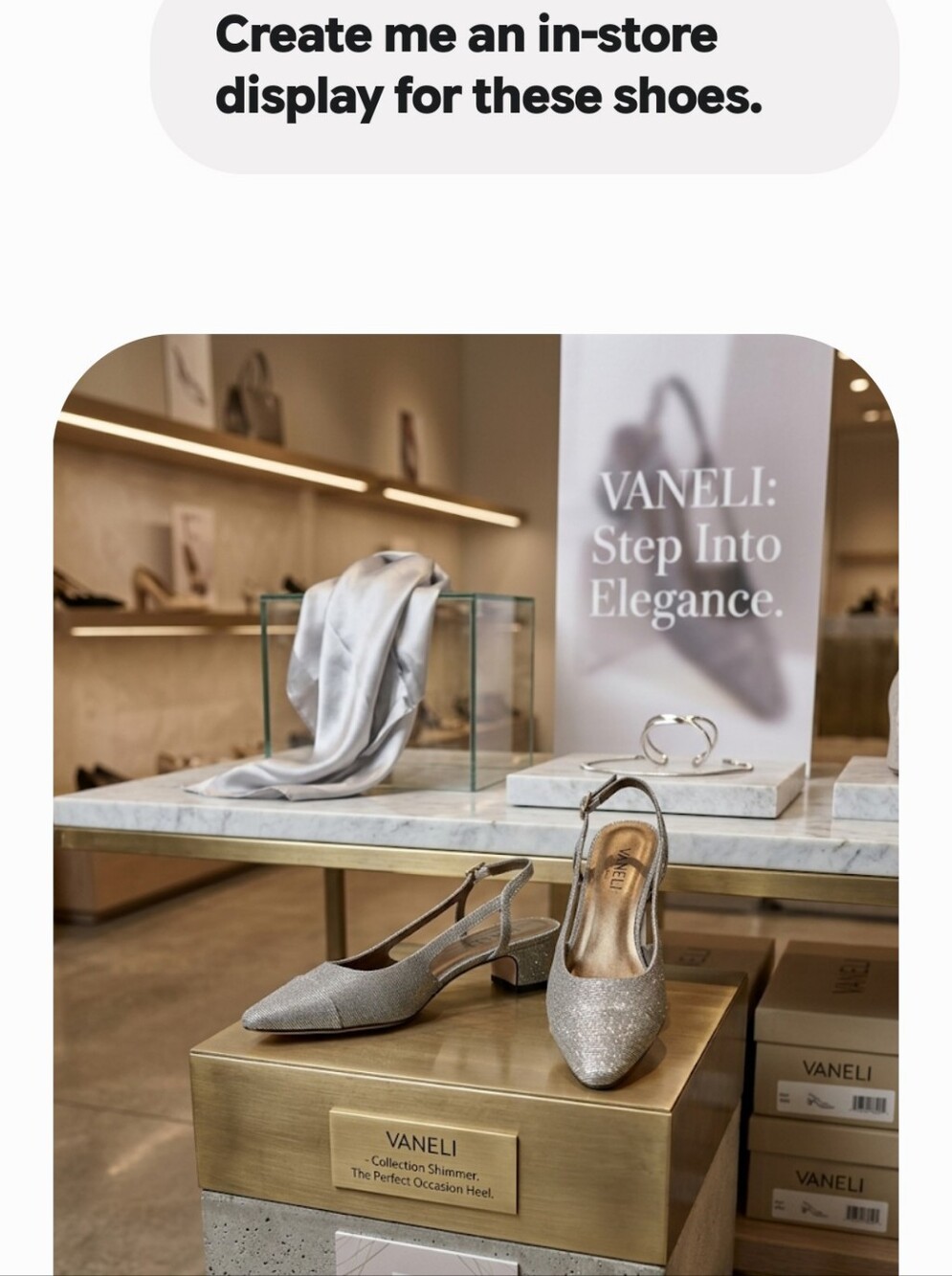 Vaneli di Mella Metallic Silver Glitter Slingback Heels Size 7S